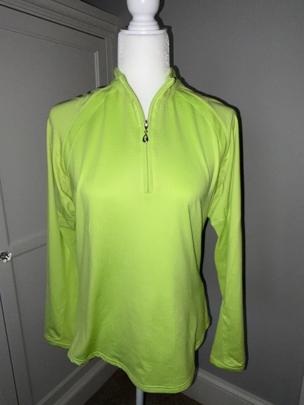 Women's Neon Lime Half-Zip Performance Top